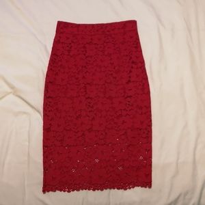 Marciano Red Lace Skirt Size 0